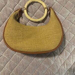 Stylish Tan Woven Handbag